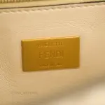Fendi Baguette Chain Midi Light Grey Lambskin Bag