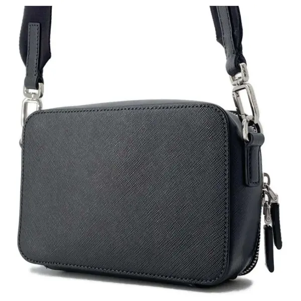 Prada Shoulder Bag Triangle Brick Saffiano Leather Black