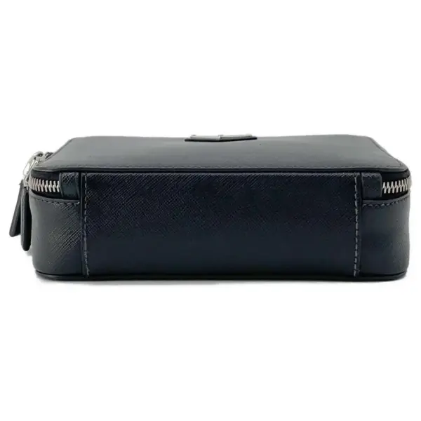 Prada Shoulder Bag Triangle Brick Saffiano Leather Black