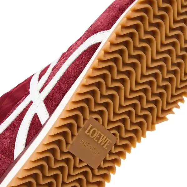 Nylon Suede Flow Runners Sneakers Burgundy White