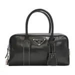 Black leather Hydra bowling handbag