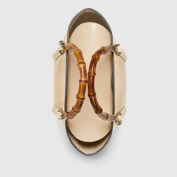 Gucci leather tote with bamboo handles