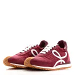 Nylon Suede Flow Runners Sneakers Burgundy White