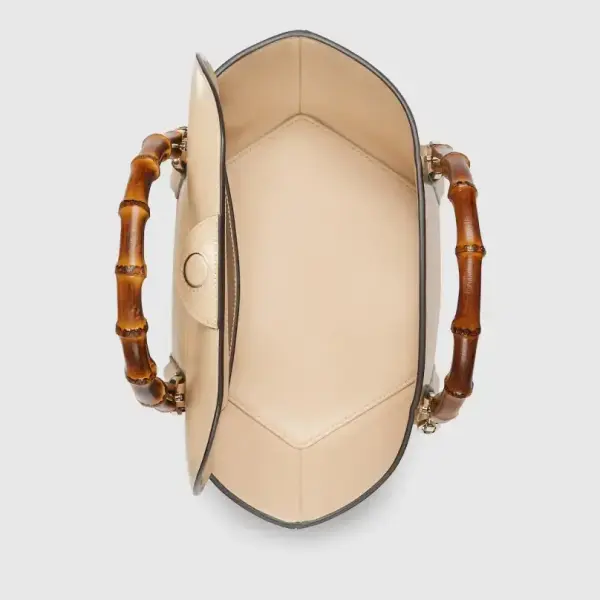 Gucci leather tote with bamboo handles