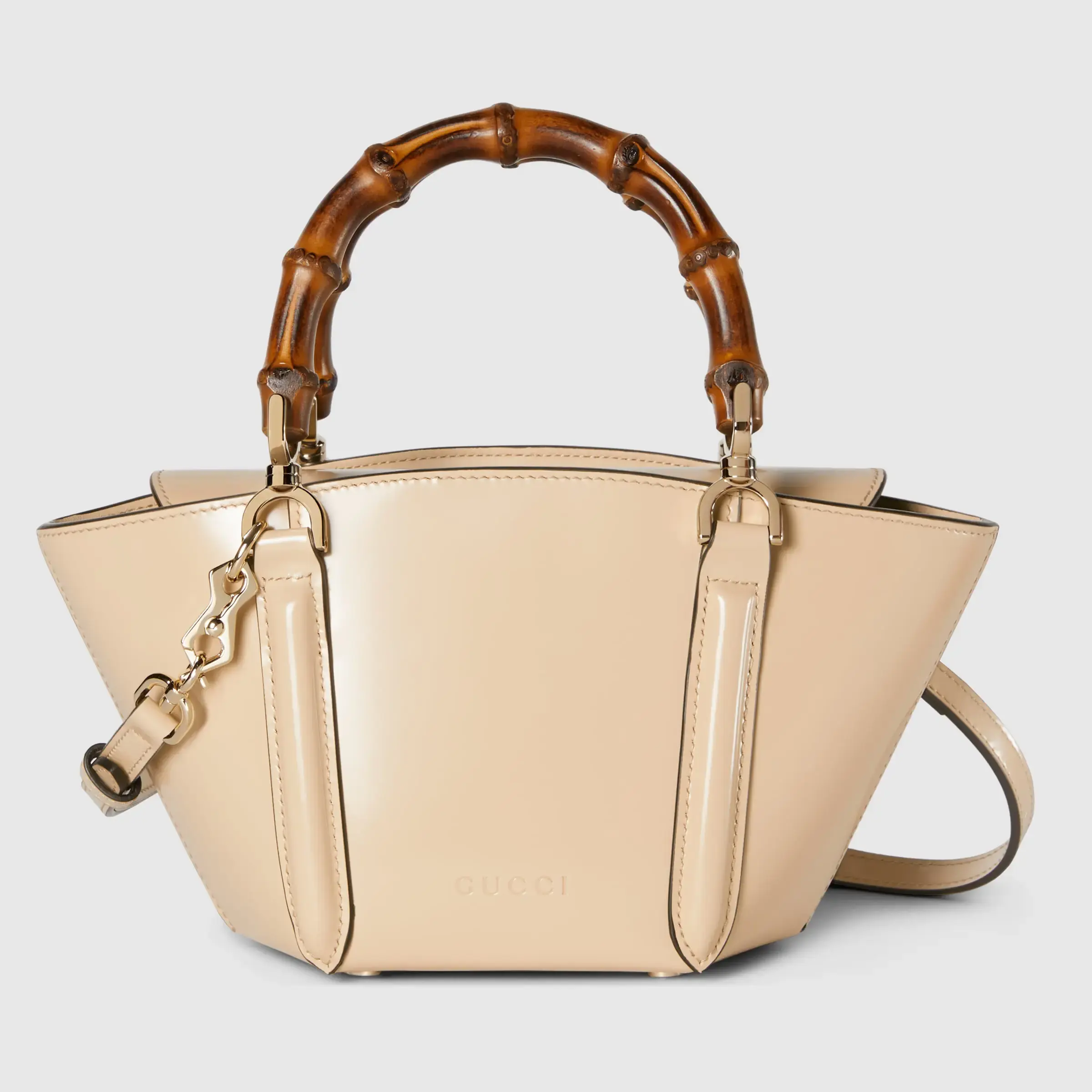 Gucci leather tote with bamboo handles