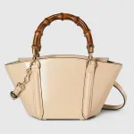 Gucci leather tote with bamboo handles