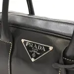 Black leather Hydra bowling handbag