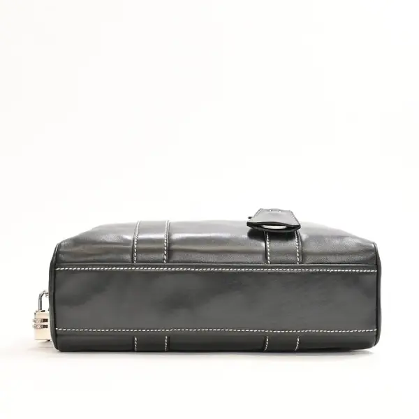 Black leather Hydra bowling handbag