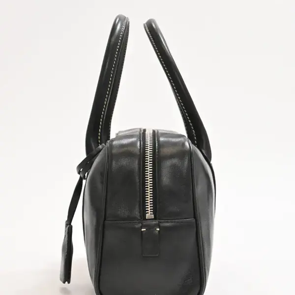 Black leather Hydra bowling handbag
