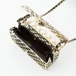 Gold-tone Metal Mini Cage Flap bag