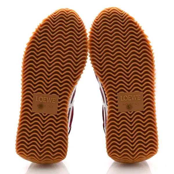 Nylon Suede Flow Runners Sneakers Burgundy White